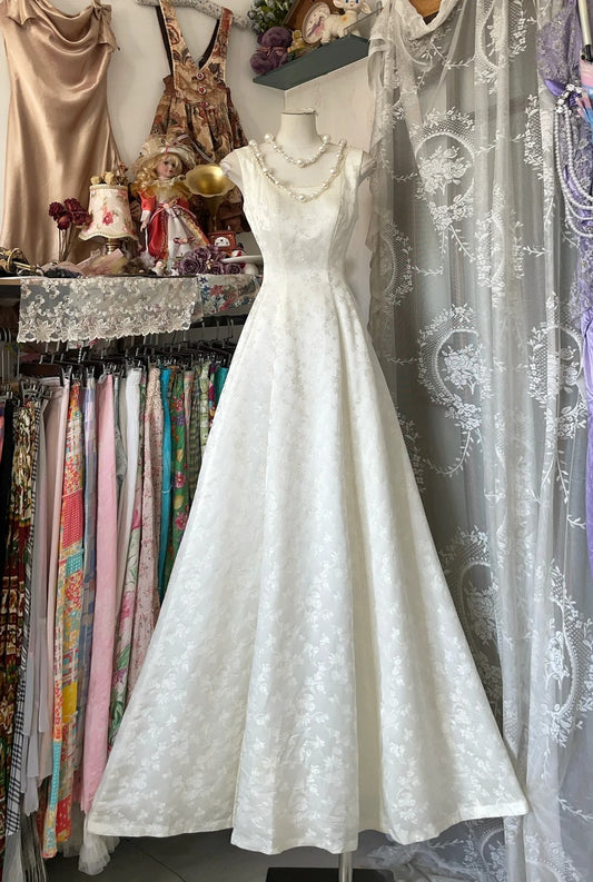 Girlhomeshops-White simple elegant long satin A-line Prom dress evening dress party dress gh5169