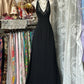 Girlhomeshops-Black floral retro elegant long chiffon Prom dress birthday party dress gh5174