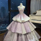 Sparkling Layered Princess Dress, Long Satin Formal Ball Gown gh6722