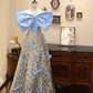 Robe de soirée longue à paillettes, bleu brillant, argentée, mignonne, robe de bal, robe de remise de diplôme, robe d'anniversaire, gh4243