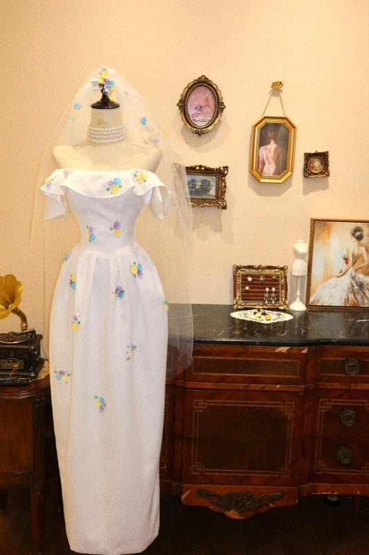 girlhomeshops-Ballkleid, elegantes Brautkleid mit Blumenstickerei, schulterfrei, langes One-Shoulder-Brautkleid gh5903