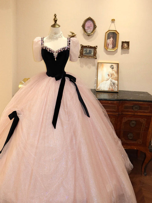 Robe de soirée longue en tulle rose, douce, mignonne, élégante, à la mode, robe de bal, robe de remise de diplôme, robe d'anniversaire, gh4242