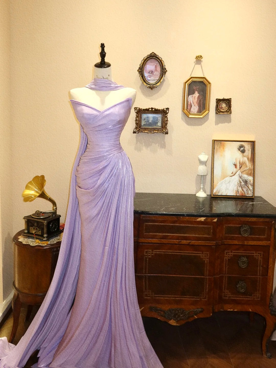 Purple Elegant Beautiful Long Floor Length Satin Ball Gown Evening Dress Party Dress gh4191