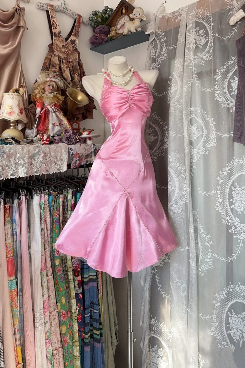 Pink Short Retro Dress Birthday Dress gh6688