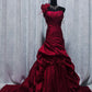 Burgundy Retro Elegant Long Evening Gown gh7083