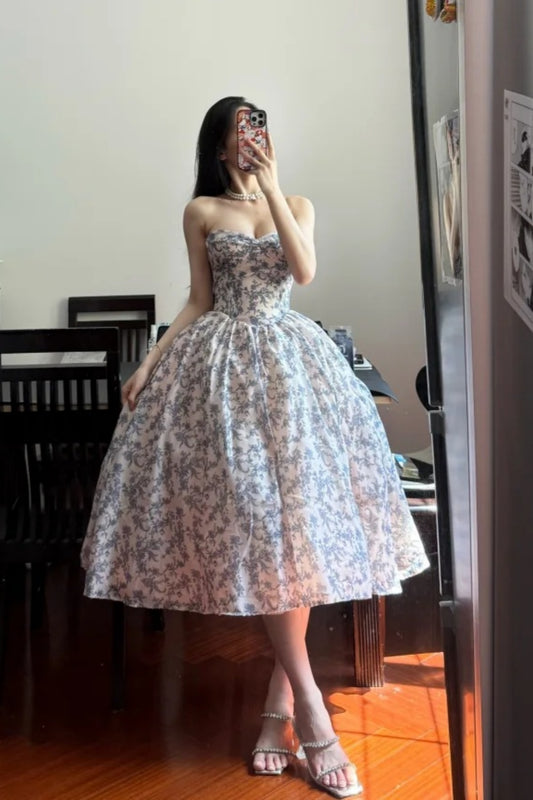 Flower beach vacation dress, party dress, chiffon dress gh6635