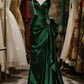Girlhomeshops - Robe de bal longue en satin vert foncé, sans manches, style bal de promo, gh5873