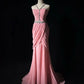 Pink Gorgeous Shiny Elegant Exquisite Beaded Tulle Long Mermaid Floor Length Slim Ball Gown Evening Gown Party Dress Prom Dress gh3851