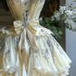 Luxury Sweet Style Cream Gold Satin Beaded Strapless Mini Gown - Birthday Party & Lolita Tea Dress gh6555