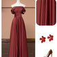 Brown Red Elegant Fashion Long Satin Prom Dress Evening Dress Party Dress gh4874