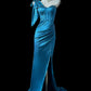 Green/blue/pink simple fashion elegant sweetheart neckline one shoulder long satin sexy slit floor-length ball gown evening dress prom dress gh4072