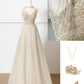 Champagne gold shining elegant tulle long prom dress evening dress party dress gh4870