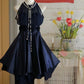girlhomeshops--Navy blue satin retro halter neck elegant satin simple homecoming dress gh5699