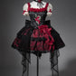 Girlhomeshops-Black red floral tulle lace short homecoming dress birthday dress gh5346