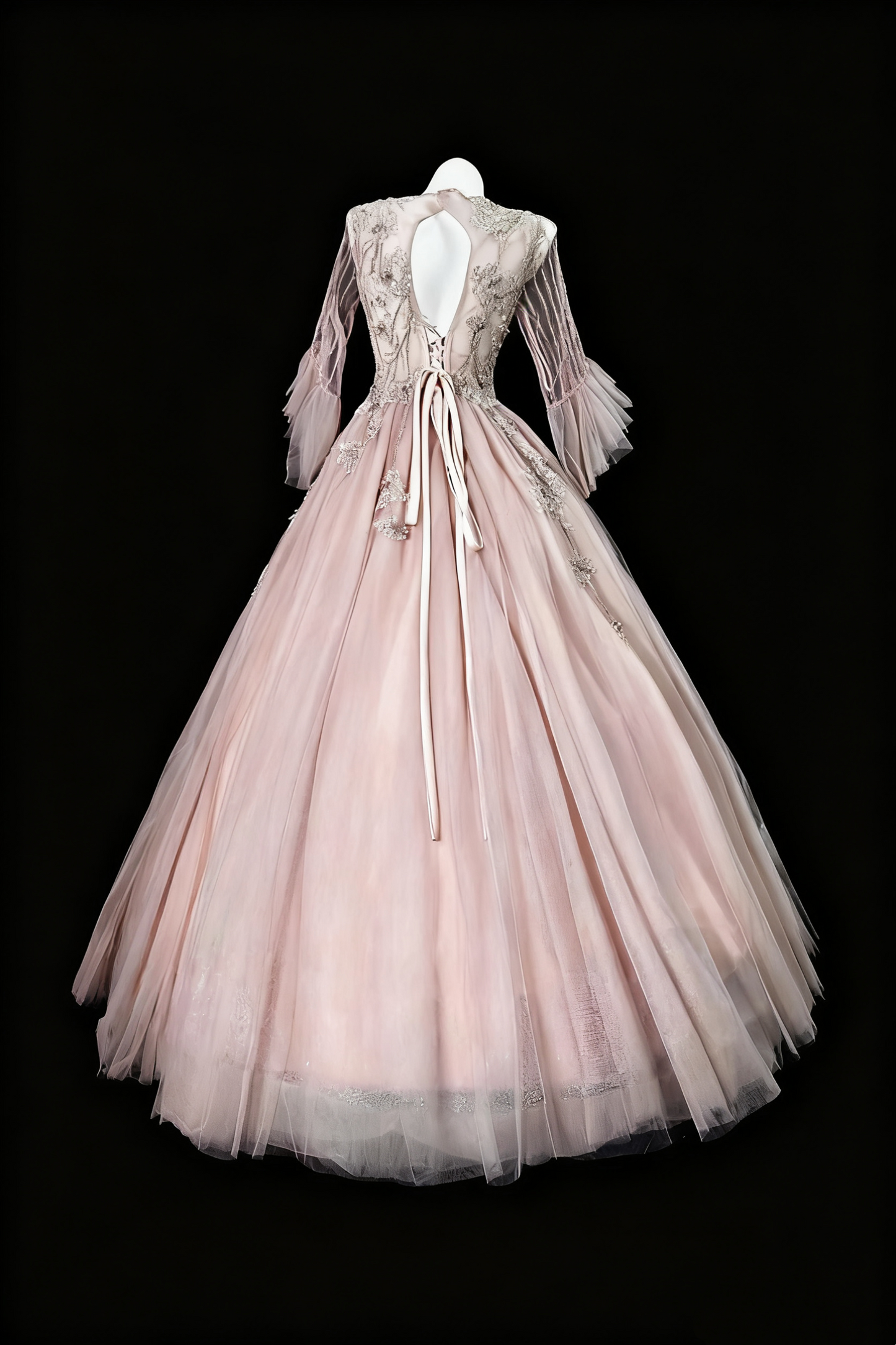 girlhomeshops-Pink, Gorgeous, Delicate Lace And Beaded Long Prom Dress gh6282