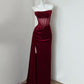 Burgundy/Red Fashion Velvet Long Prom Dress Evening Dress Party Dress gh4833