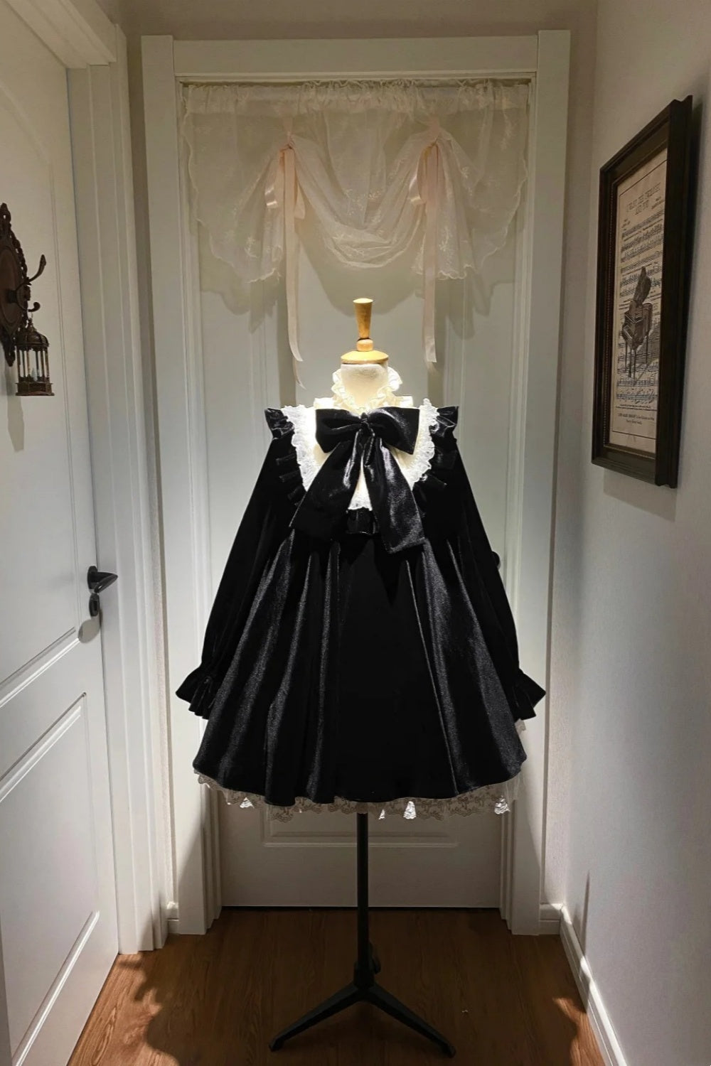 Black doll collar velvet short birthday dress doll dress gh6658