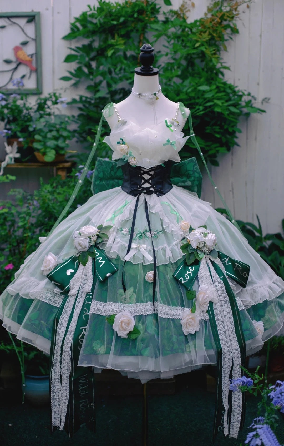 Robe Lolita Verte Merveilleuse Rose de Rêve gh6655