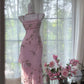 Pink Floral Beading Elegant Long Chiffon Ball Gown Evening Dress Party Dress gh4750