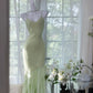 Green shiny ruffle long sequined ball gown evening dress party dress gh4319