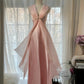 Pink Elegant Exquisite Rhinestone Long Satin Chiffon Ball Gown Evening Dress Party Dress Birthday Dress Date Dress gh4163