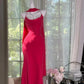 girlhomeshops-(Includes matching scarf)New Pink Elegant Formal Dress gh6116