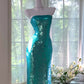 Girlhomeshops-Emerald Blue Shiny Long Sequin Prom Dress Evening Dress Party Dress gh5078