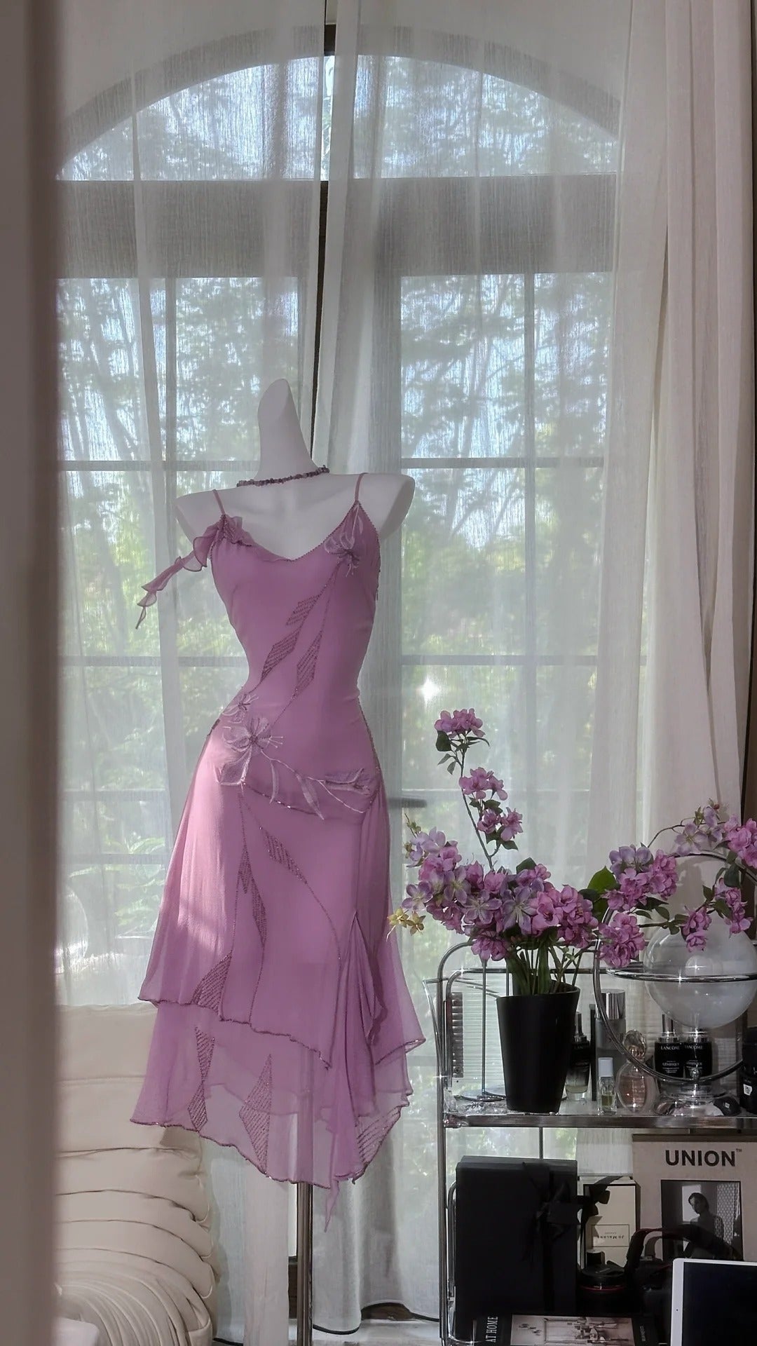 Purple Floral Exquisite Chiffon Homecoming Dress Prom Dress Evening Dress Party Dress gh4320