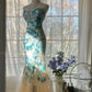 Blue Gorgeous Shiny Exquisite Beaded Long Chiffon Tulle Sequin Ball Gown Evening Gown Party Gown Birthday Gown Date Gown gh4162