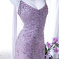 Light Purple Elegant Romantic Exquisite Beaded Long Chiffon Ball Gown Evening Dress Birthday/Wedding Guest/Holiday Party Dress Prom Dress gh4022