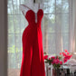 Red rhinestone long satin ball gown evening dress party dress date dress prom dress gh4679