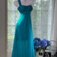 girlhomeshops--Blue one shoulder fashionable and elegant chiffon long prom dress gh5591