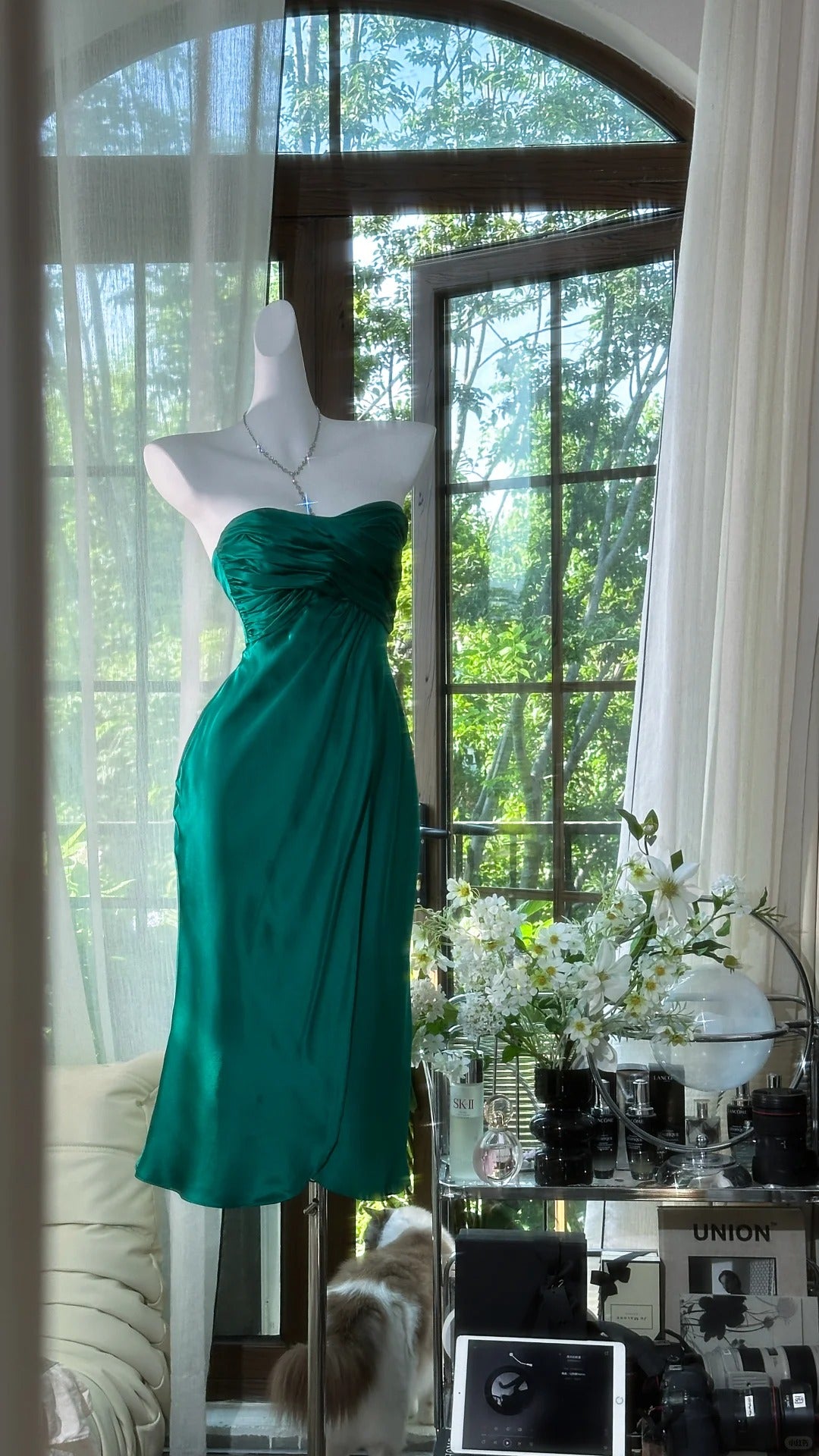 Girlhomeshops-Dark green short chiffon homecoming dress birthday party dress gh5167