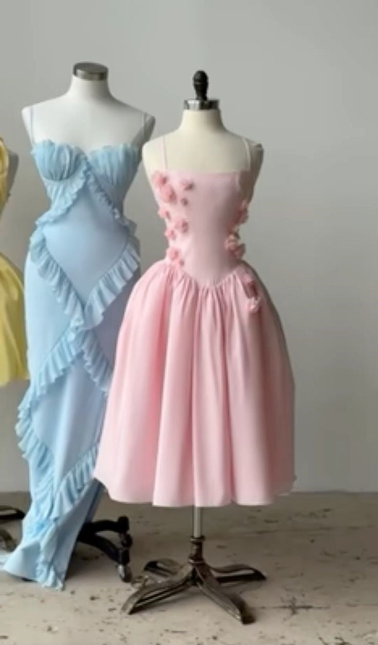 Girlhomeshops - Robe de soirée longue en mousseline de soie à volants bleus, tenue de soirée d'anniversaire, gh5396