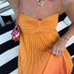 Orange and yellow fashion gradient long chiffon ball gown evening dress travel holiday beach party dress gh4825
