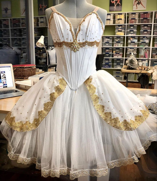 Girlhomeshops-White beaded short vintage tulle homecoming dress birthday party dress gh5128