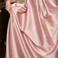 girlhomeshops-Rosa Elegantes, schlichtes, florales langes Satin-Ballkleid, Brautjungfernkleid gh5951