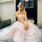 Pink Sweet Cute Floral Lace Long Tulle Prom Dress Evening Dress Party Dress Homecoming Dress gh3296