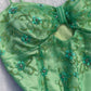Robe de soirée longue en satin et tulle, élégante et délicate, motif floral, avec perles, style Green Fashion, gh3703