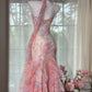 Pink Elegant Fairy Chiffon Ball Gown Evening Dress Party Dress gh4321