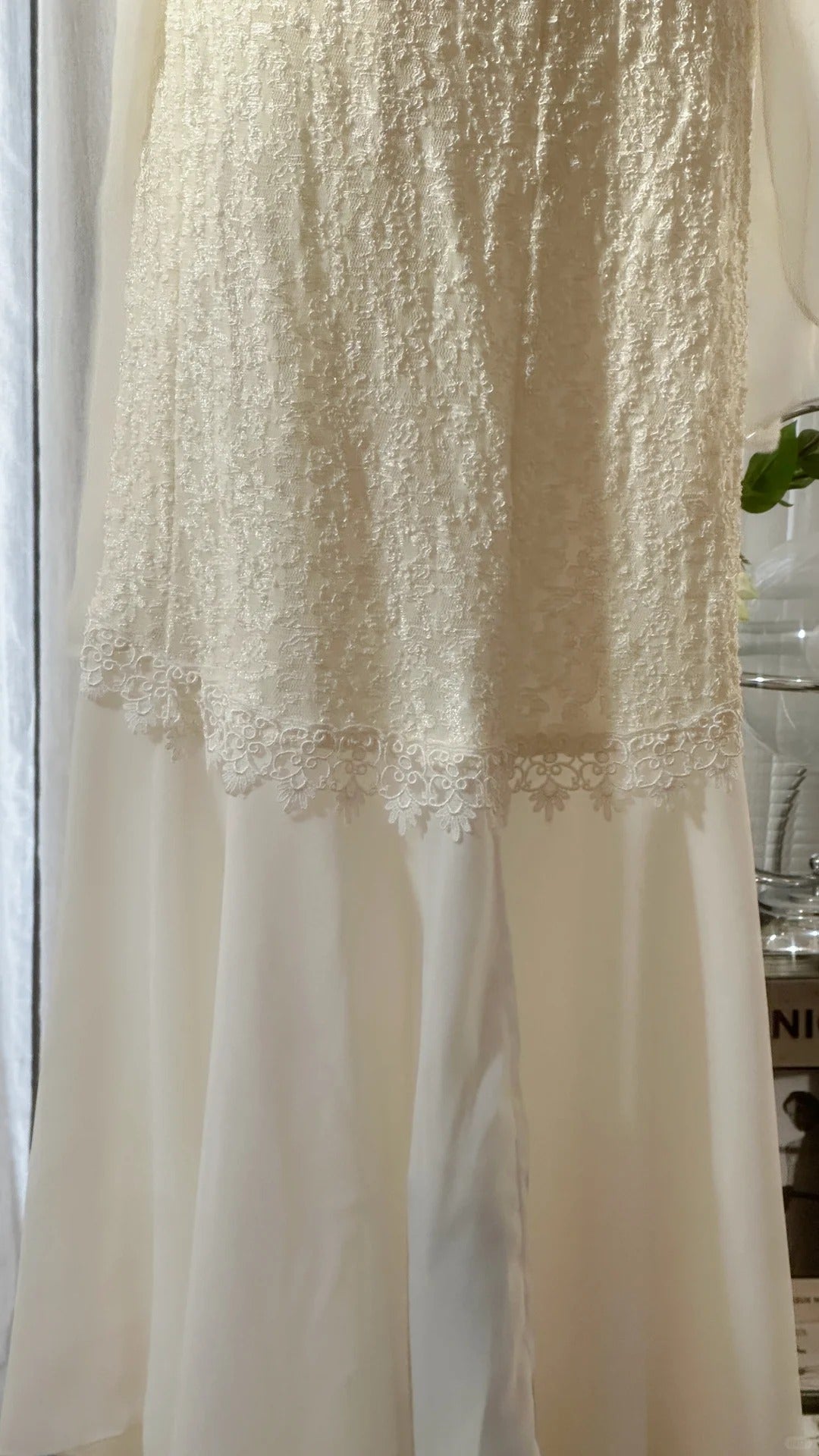 Robe de soirée longue en mousseline de soie, élégante et romantique, en dentelle, blanche ivoire, pour anniversaire, mariage, fête, bal, Saint-Valentin, gh4028