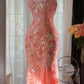 girlhomeshops--Grapefruit-colored vintage luxury exquisite beaded sequin mermaid fishtail long tulle prom dress gh5730