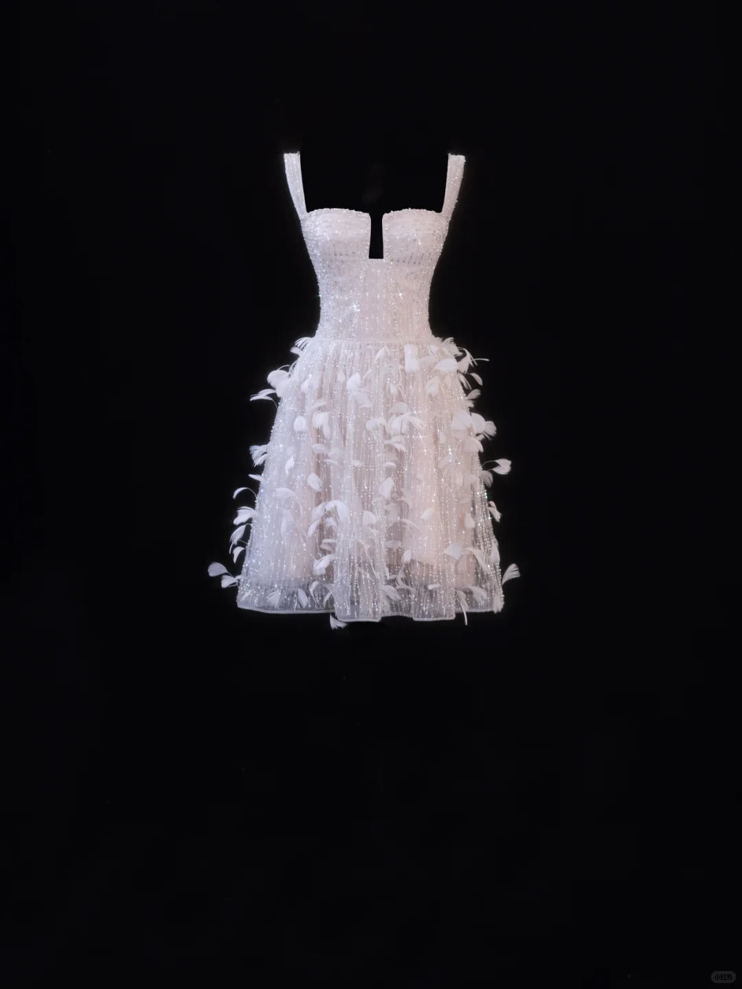 Girlhomeshops - Robe de soirée courte en tulle perlé et plumes roses, tenue de fête d'anniversaire gh5377