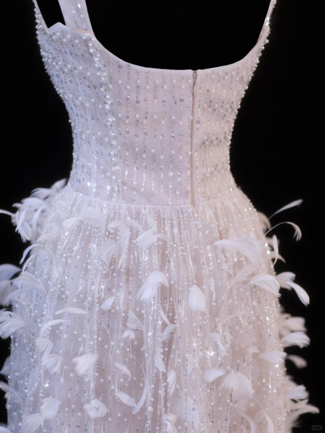 Girlhomeshops - Robe de soirée courte en tulle perlé et plumes roses, tenue de fête d'anniversaire gh5377