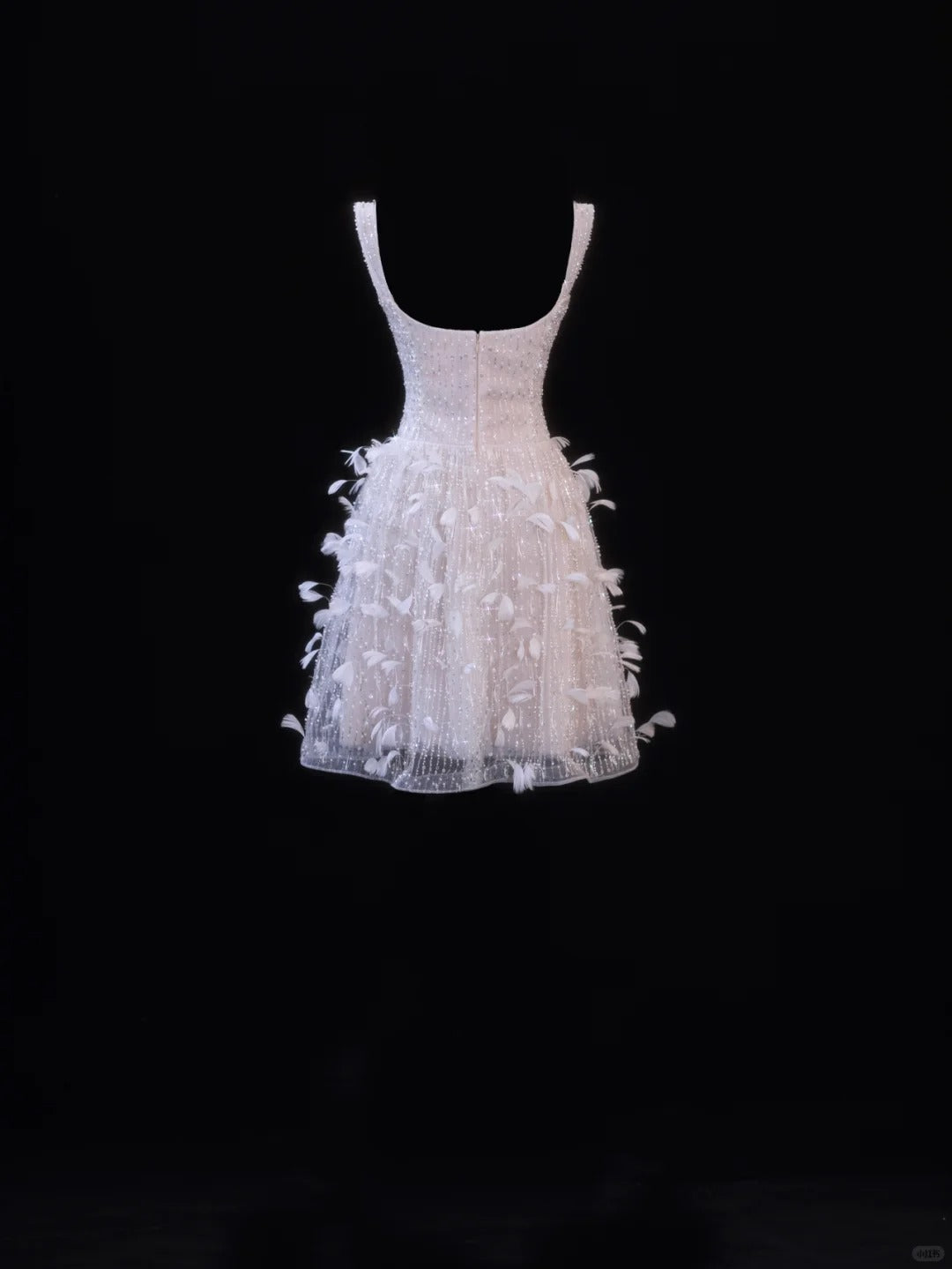 Girlhomeshops - Robe de soirée courte en tulle perlé et plumes roses, tenue de fête d'anniversaire gh5377