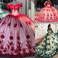 Robe de soirée en tulle rouge magnifique et exquise avec des appliques florales douces et longues gh3345