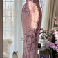 Pink Purple Romantic One Shoulder Fashion Elegant Exquisite Floral Beading Long Chiffon Ball Gown Evening Dress Birthday Holiday Party Dress Prom Dress gh4012