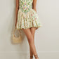 girlhomeshops--Floral short chiffon homecoming dress travel holiday dress gh5712