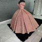 Pink Shiny Sequins Elegant Long Ball Gown Evening Dress Graduation Ball Gown gh3112