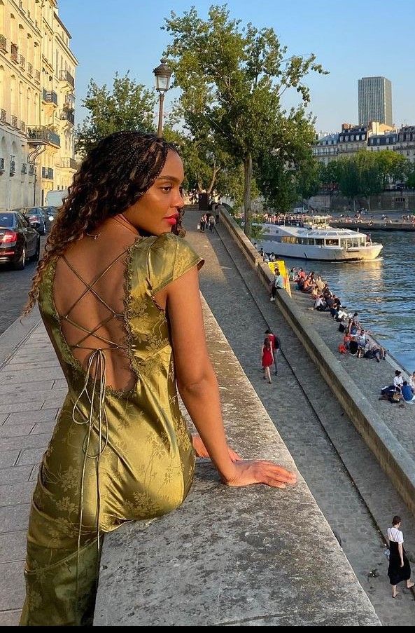 Girlhomeshops-Green open back elegant dress, French country style dress, wedding guest dress, prom dress, birthday dress, evening dress, party dress gh5157